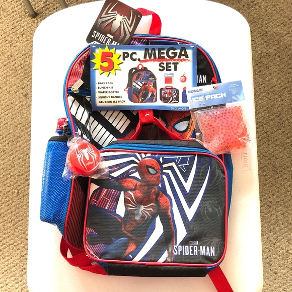 superhero backpack and lunchbox